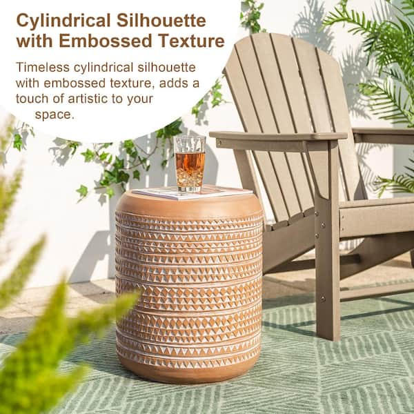 Glitzhome 18.5 in. H Multi-Functional MGO Terracotta White Garden