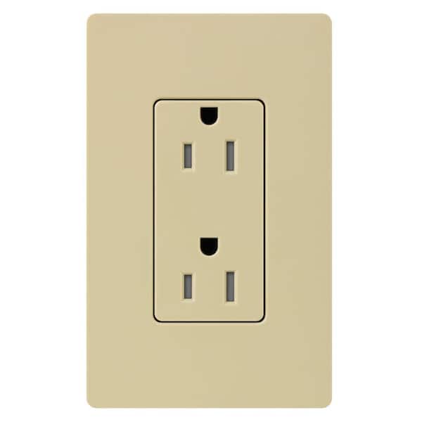 Claro Tamper-Resistant Duplex Receptacle, 15-Amp, Ivory (CARS-15-TR-IV)