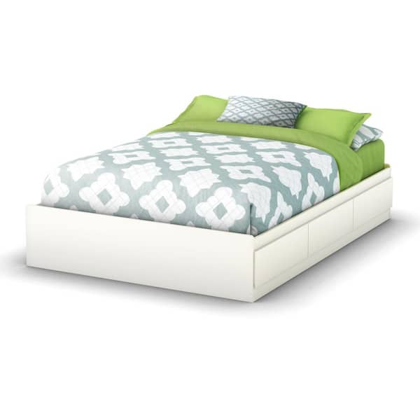 South Shore Step One 3-Drawer Full-Size Storage Bed in Pure White