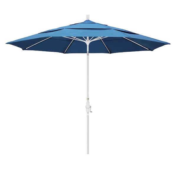 California Umbrella 11 ft. Fiberglass Collar Tilt Double Vented Patio Umbrella in Capri Pacifica