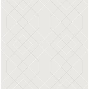 Ballard Silver Geometric Silver Wallpaper Sample