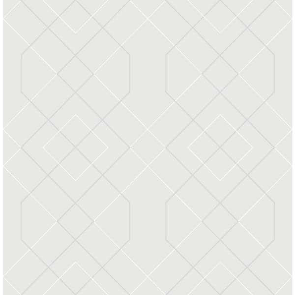 SCOTT LIVING Ballard Silver Geometric Silver Wallpaper Sample