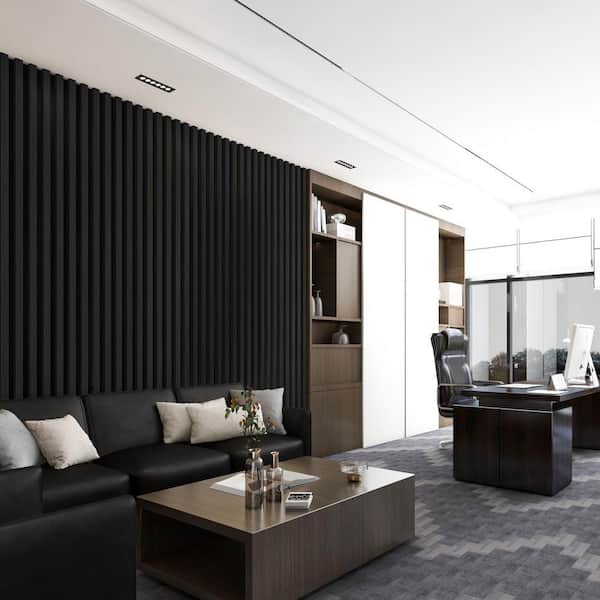 Art3dwallpanels 2/5 in. x 1 ft. x 2 ft. Black Charcoal MDF