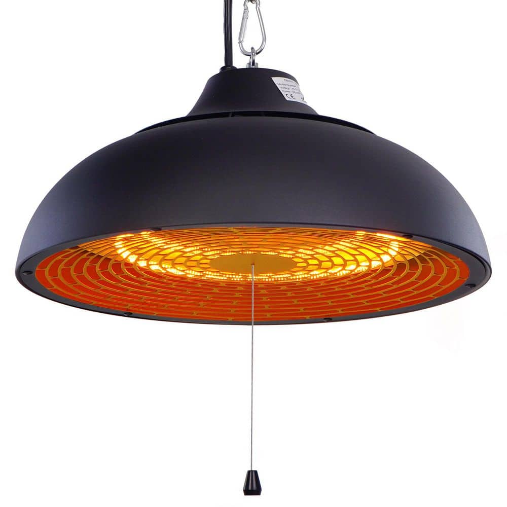 16.7 in. 1500-Watt Outdoor Indoor Hanging Ceiling Mouted Electric Patio Heater with Height Adjustable Chain price history on PriceWatchPro