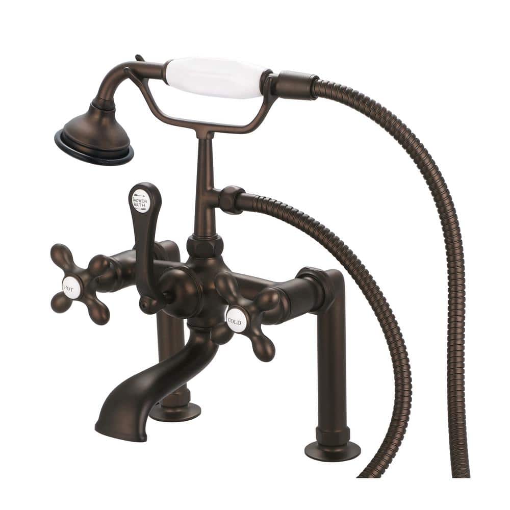 3-Handle Vintage Claw Foot Tub Faucet with Handshower and Cross Handles in Oil Rubbed Bronze price history on PriceWatchPro