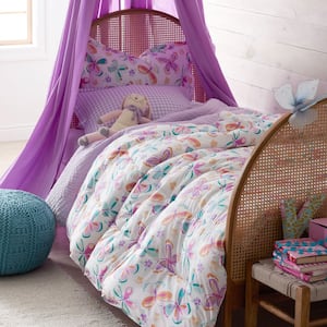 Company Kids Butterflies Organic Cotton Percale Multi Cotton Full/Queen Comforter Set