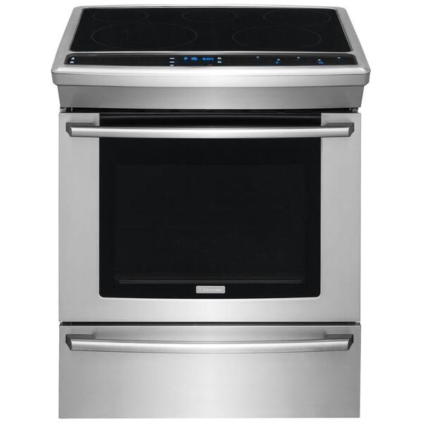 Electrolux Wave-Touch 30 in. 4.6 cu. ft. Electric Slide-In Range with Self-Cleaning Convection Oven in Stainless Steel