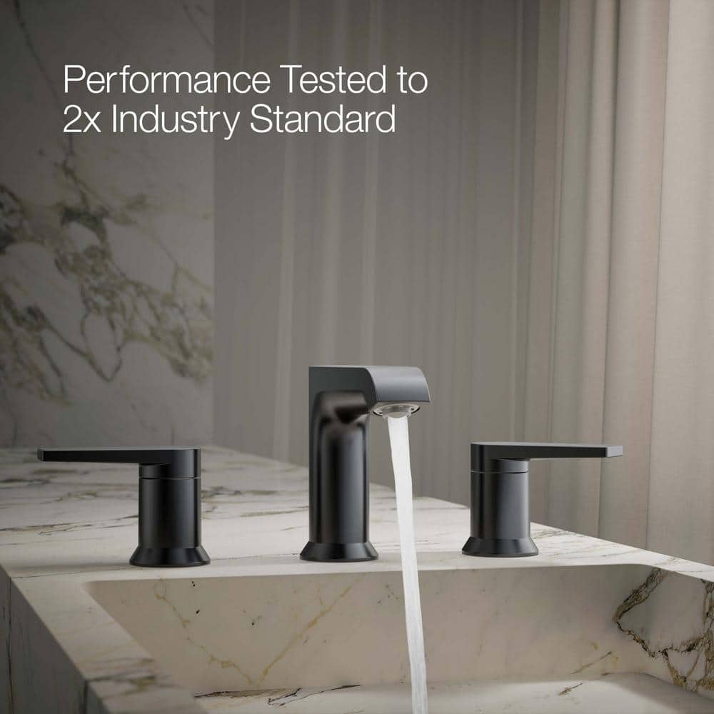 Minimalist Matte Black 2-Handle Widespread Bathroom Faucet
