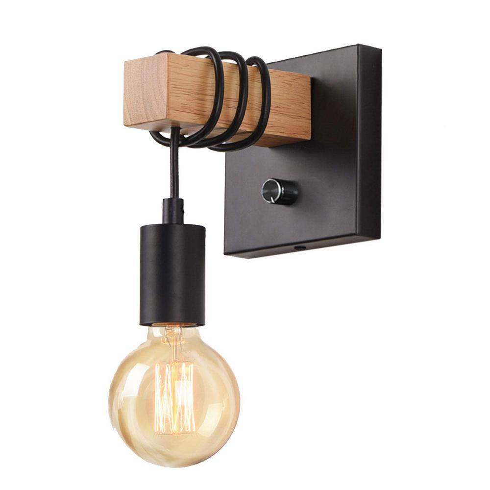 Reviews for YANSUN 4.72 in. 1Light Black Industrial Farmhouse Dimmable