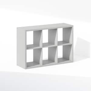 Cubic 43.78 in. Tall Light Grey Wood 6-Cube Bookcase
