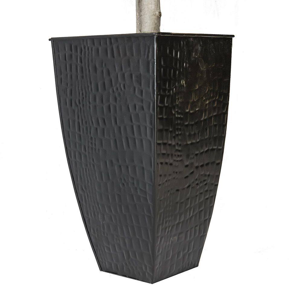 6' Green Artificial Ficus Tree in Black Metal Planter