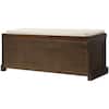 Harper & Bright Designs Espresso Entryway Storage Bench with Removable Cushion and 3-Removable Classic Fabric Basket WF193443AAB