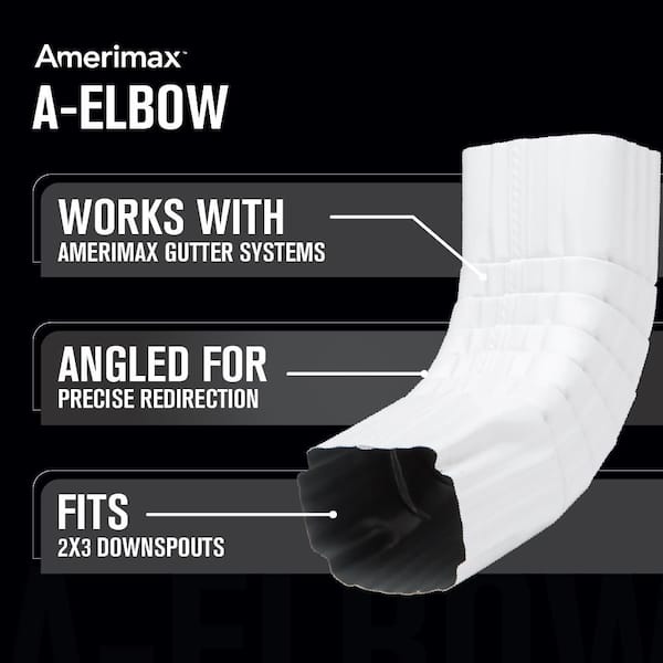 2 in. x 3 in. White Aluminum Downspout Clip