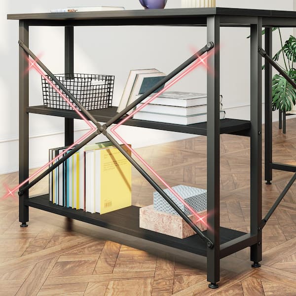 JAMFLY 52 L Shaped Computer Desk with 3-Tier Storage Shelves