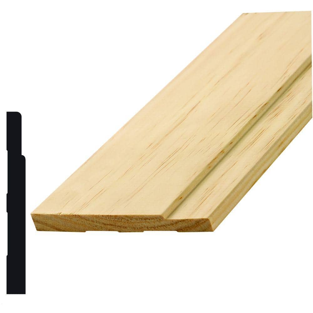 Alexandria Moulding 9/16 in. x 5-1/4 in. Pine Wood Baseboard