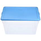 Sterilite Stackable 56 Quart Storage Tote, Clear with Marine Blue Lid (24  Pack), 1 Piece - Fry's Food Stores