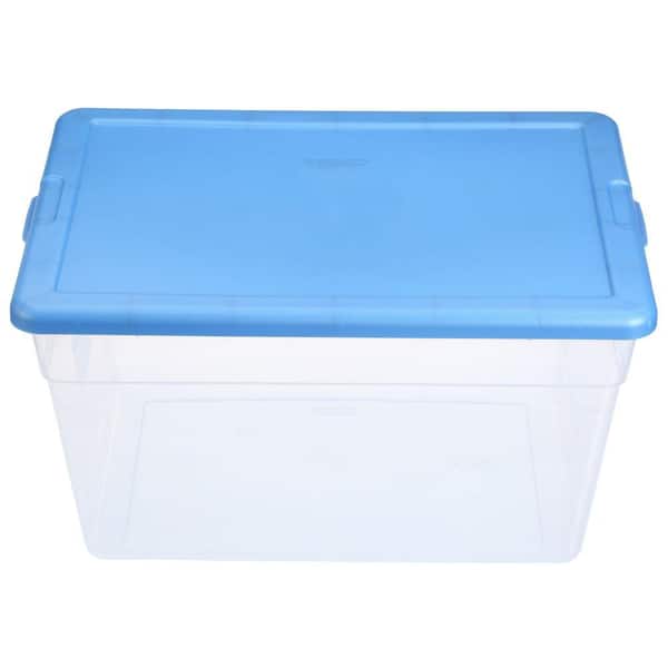 Sterilite 56 Qt. Storage Box in Blue and Clear Plastic