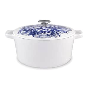 Caskata 5 qt. Round Enameled Cast Iron Casserole Dutch Oven in White with Lid