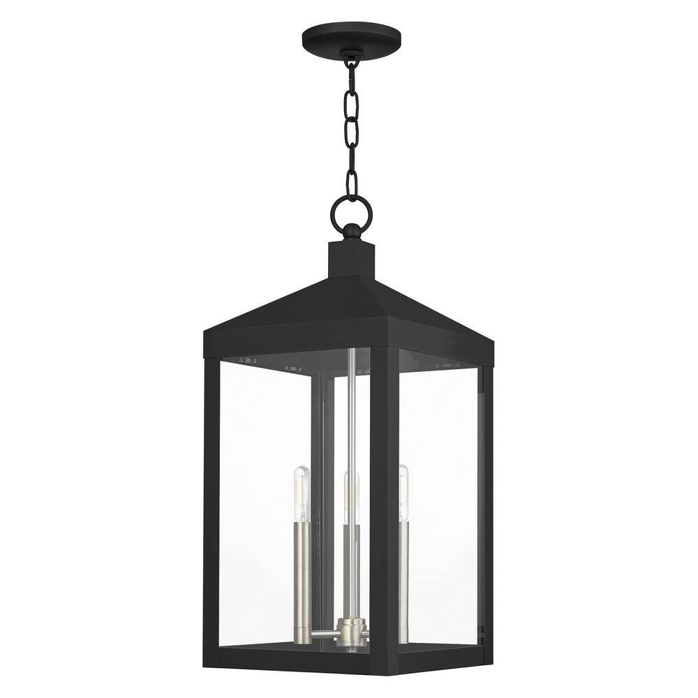 Nyack Modern Black Nickel 3-Light Indoor/Outdoor LED Pendant