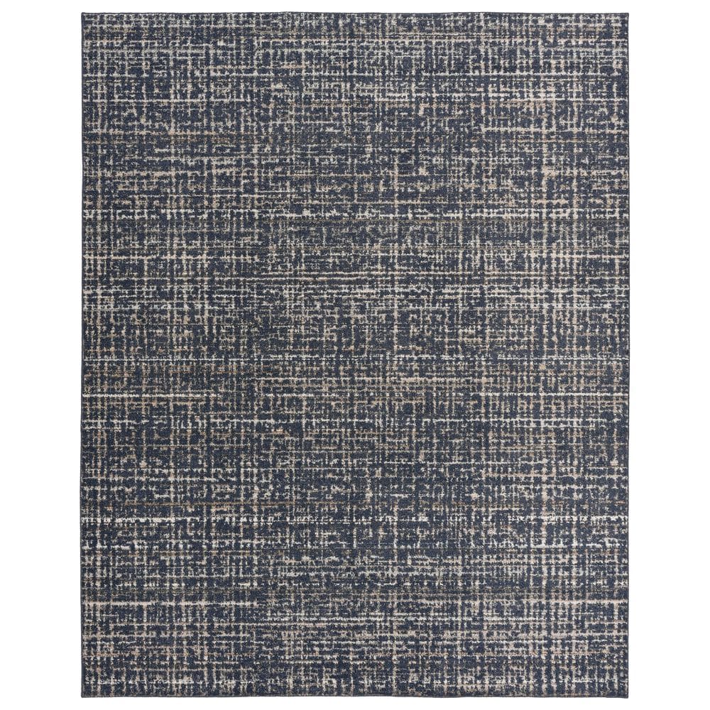 Rumba 8 ft. x 10 ft. Slate Blue/Earth Tone Plush Modern Abstract Area Rug price history on PriceWatchPro