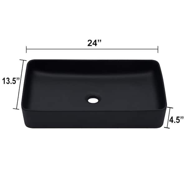 Boyel Living 18 in. x 14 in. Vessel Sink Rectangle Undermount Bathroom Sink White Boyel Living 18 in. x 14 in. Vessel Sink Rectangle Undermount Bathroom Sink White