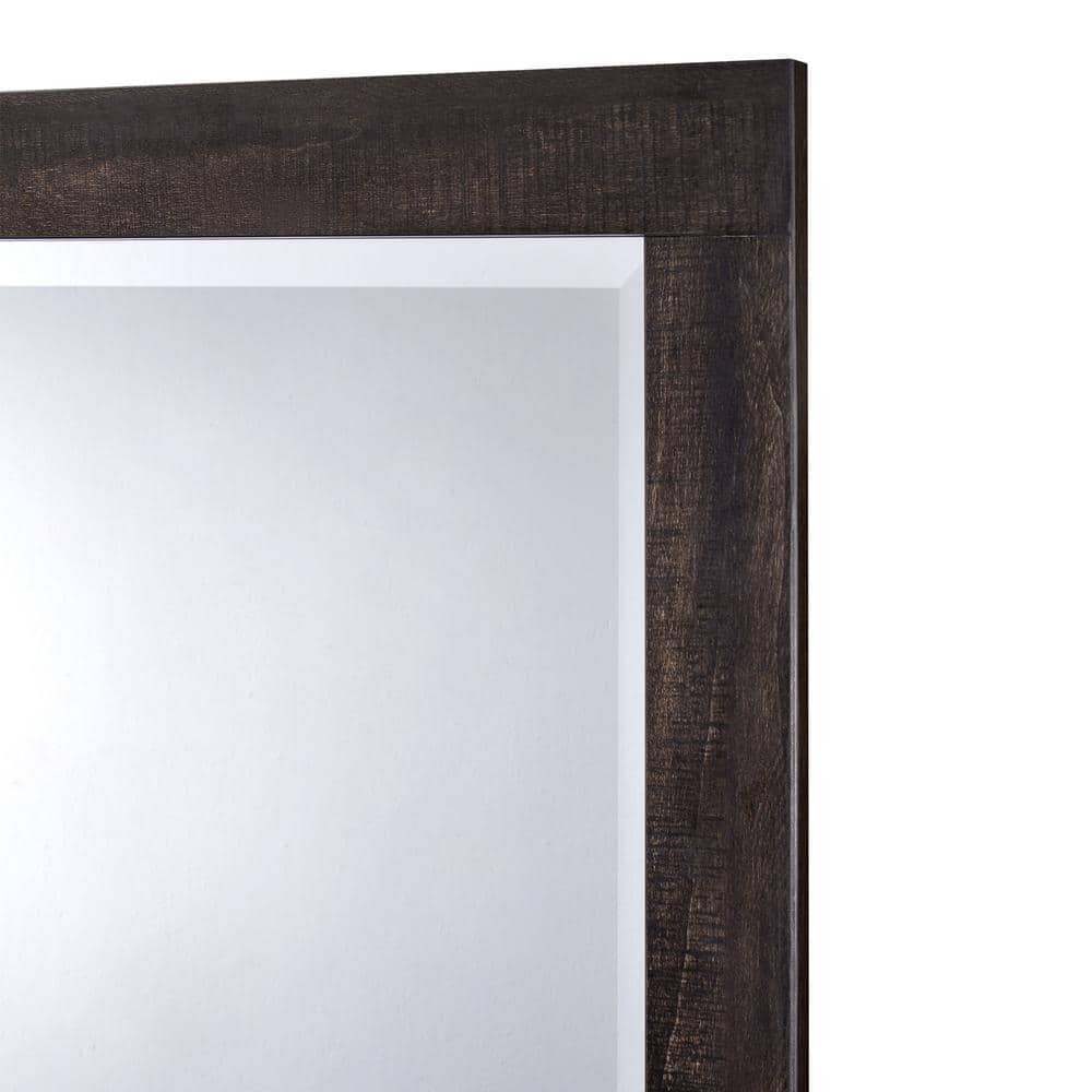 Farmhouse Brown 61" Double Dresser with Dark Chocolate Mirror