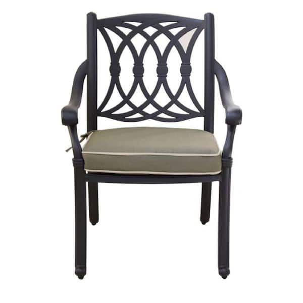 Benjara Taupe Brown 25 in. Belmont Lattice Back Metal Dining Chair (Set of 2)
