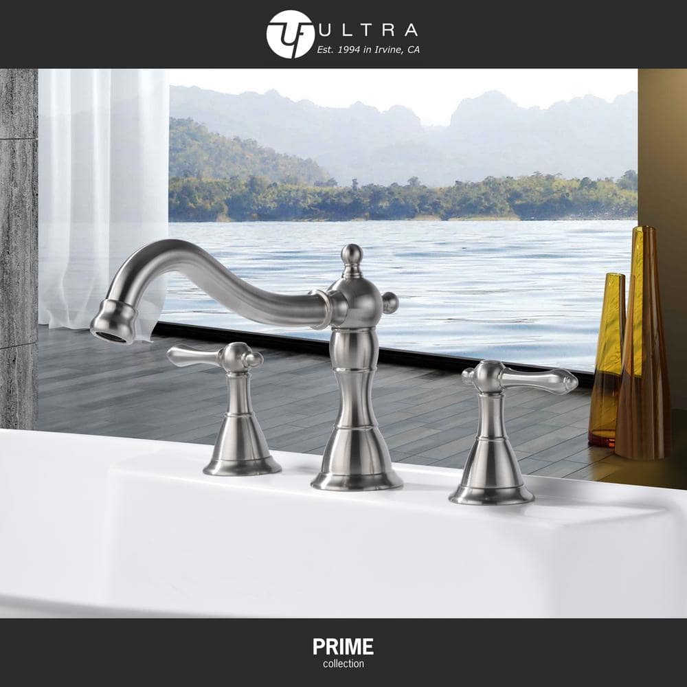 Brushed Nickel Double Handle High Arc Roman Tub Faucet