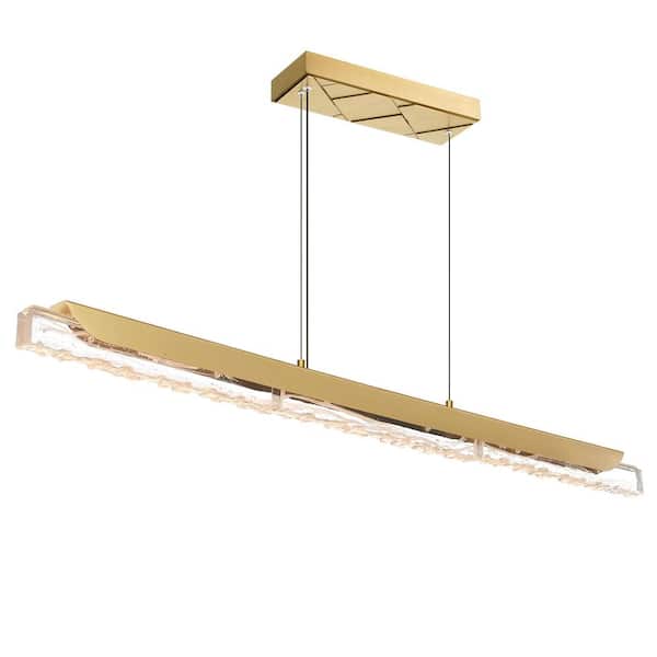 CWI Lighting Valira Integrated LED 48 in. 1 Light Brass Chandelier