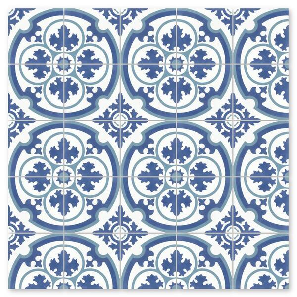 Villa Lagoon Tile Danielle Admiral 8 in. x 8 in. Cement Handmade