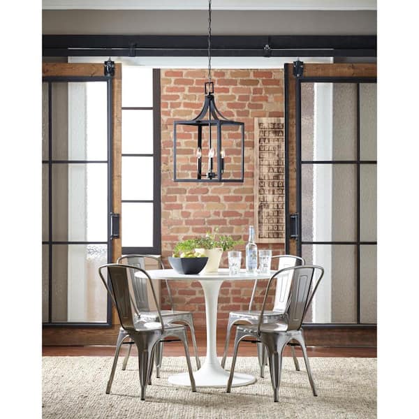 Labette 4-Light Black Hall-Foyer Hanging Pendant
