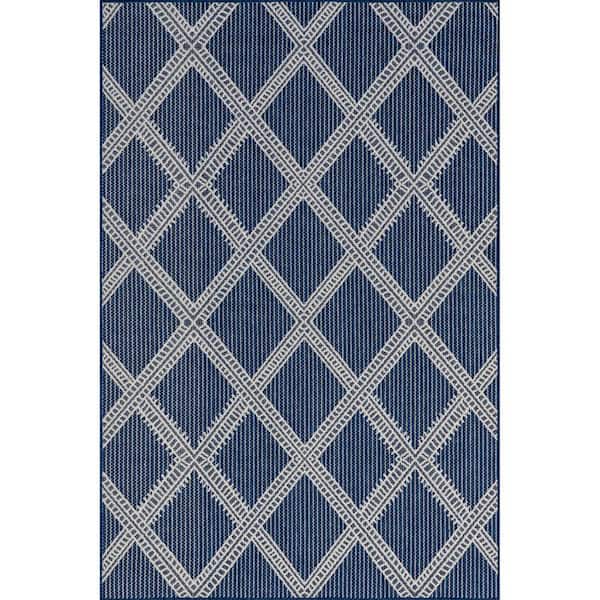 nuLOOM Naya Navy 5 ft. x 8 ft. Trellis Indoor/Outdoor Area Rug