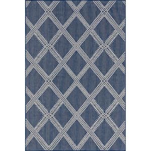 Naya Moroccan Trellis Navy 8 ft. x 10 ft. Indoor/Outdoor Area Rug