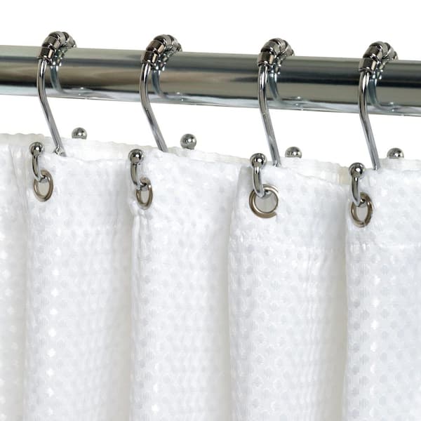 Shower Rings，Round Rollers Shower Curtain Double Hooks Set of 12