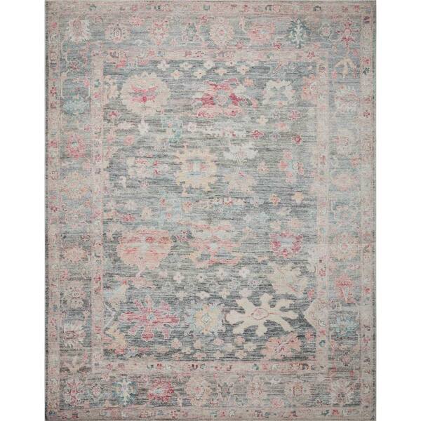 Elysium Graphite/Multi 2 ft. 3 in. x 3 ft. 9 in. Printed Vintage Botanical Area Rug
