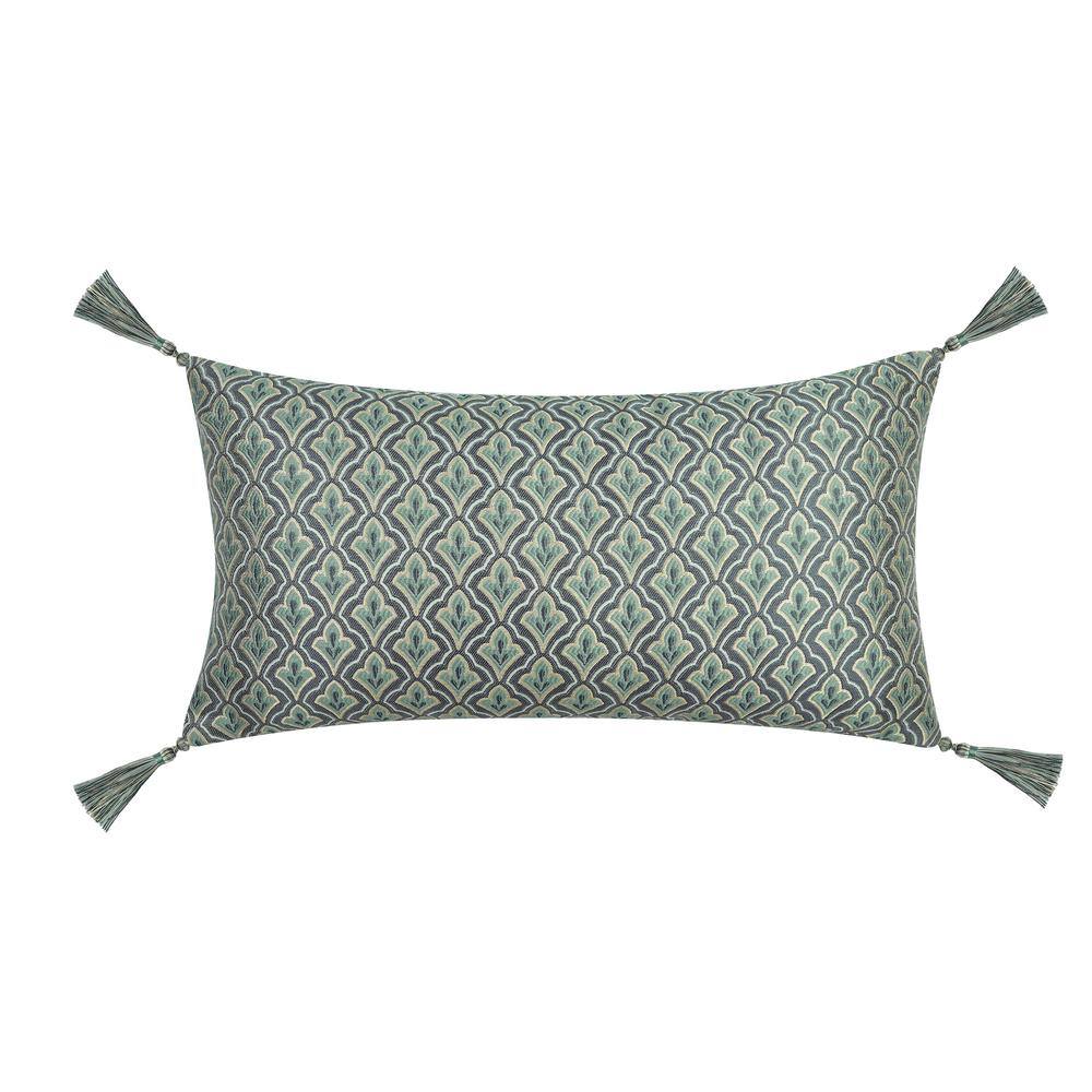 Nicole Spa Polyester Damask Boudoir Decorative Throw Pillow 11 in. L x 21 i