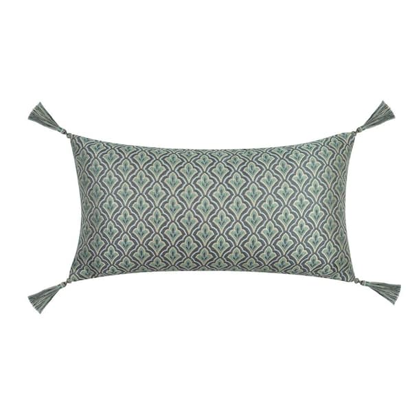 Unbranded Nicole Spa Polyester Damask Boudoir Decorative Throw Pillow 11 in. L x 21 in. W