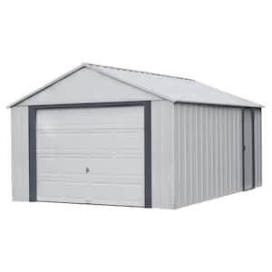 Murry hill 12 ft. W x 17 ft. D 2-Tone Gray Steel Garage and Storage Building with Side Door and High-Gable Roof