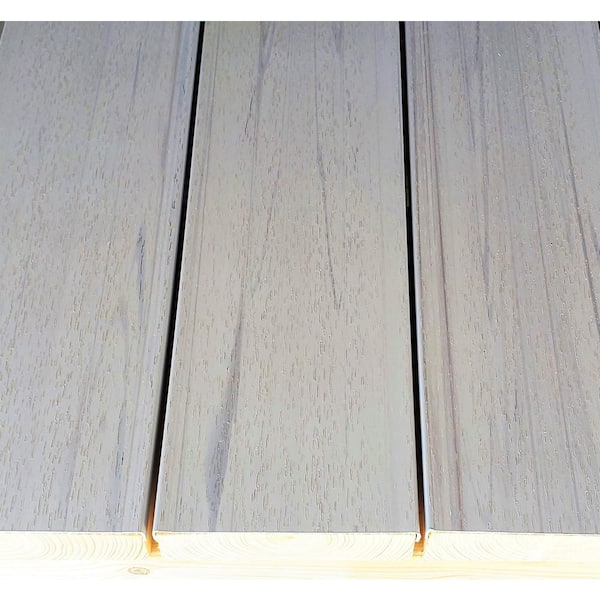 Deck-Top - 8 ft. x 1/2 in. x 5-1/2 in. Coastal Grey PVC Decking Board Covers for Composite and Wood Patio Decks (10-Pack)