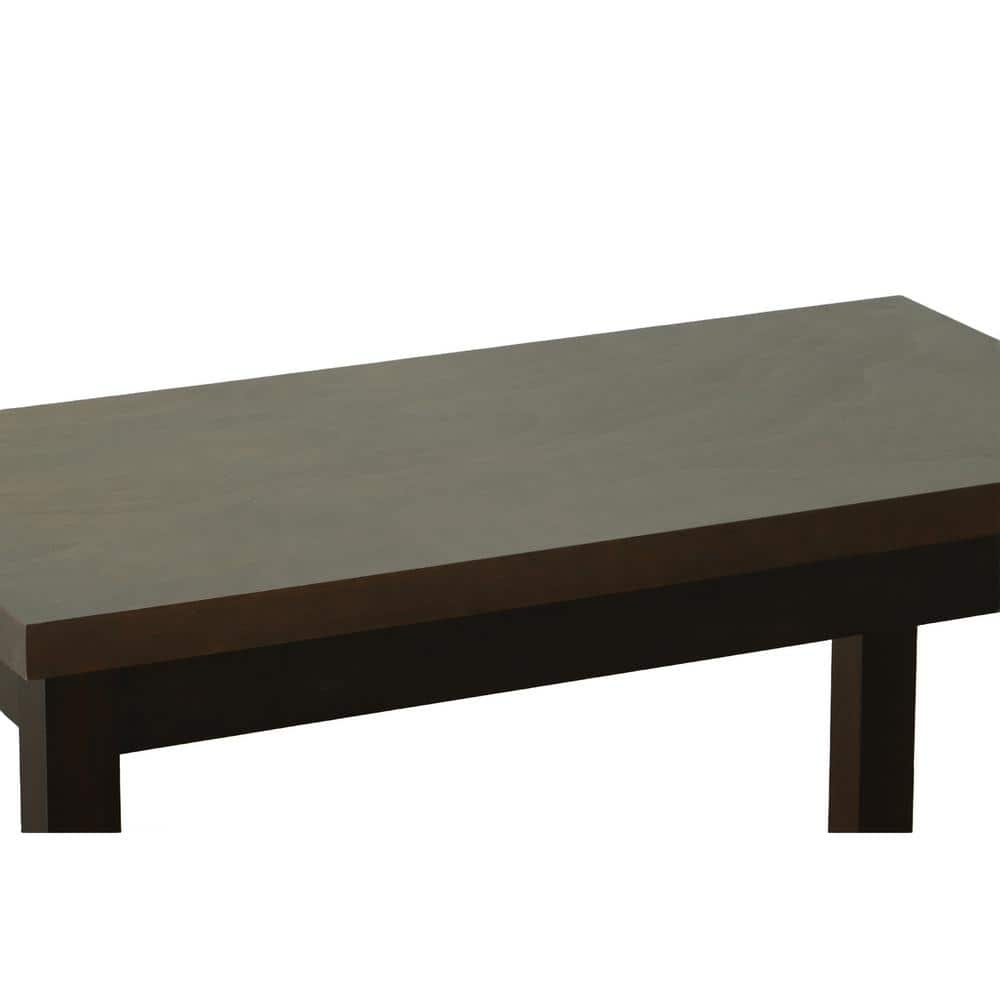 Espresso Wood Counter Height Bar Table with Thick Top