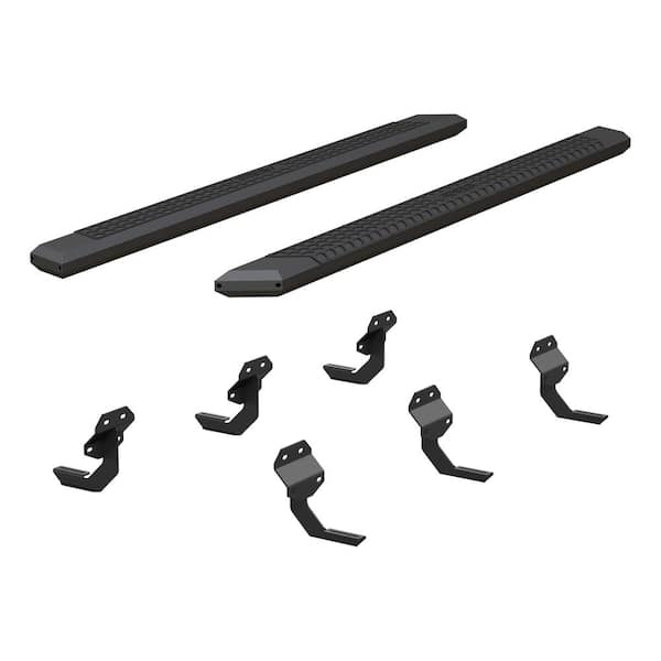 Aries AdvantEDGE Black Aluminum 91-Inch Running Boards, Select Ford F-150, F-250, F-350, F-450, F-550 Super Duty Crew Cab