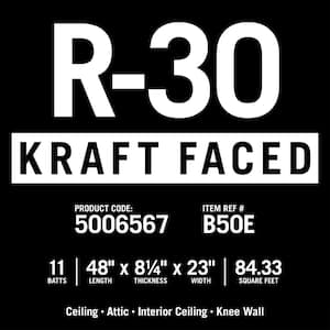 R-30 EcoBatt Kraft Faced High Density Fiberglass Insulation Batt 8-1/4 in. x 23 in. x 48 in. (8-Bags)