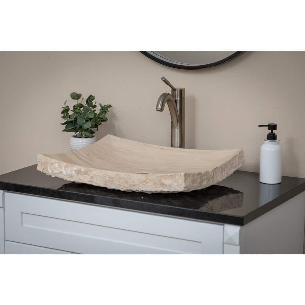 Zen 21'' Beige Stone Rectangular Bathroom Sink