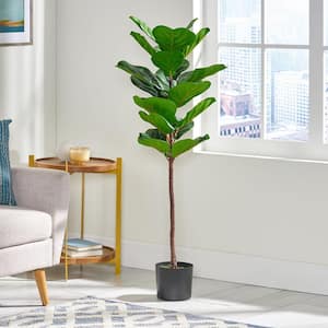 Sherard 4 ft. Green Artificial Fiddle-Leaf Fig Tree