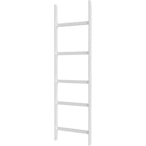 17.6 in. W x 59 in. H 5-Shelf Bamboo Ladder Towel Rack in White