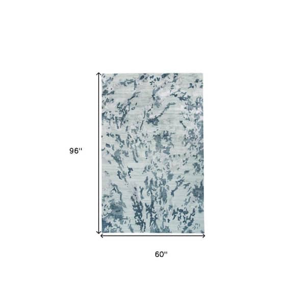 2 ft. x 8 ft. Blue, Green Abstract Area Rug