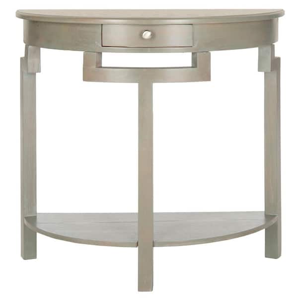 SAFAVIEH Liana 32 in. 1-Drawer Gray Wood Console Table