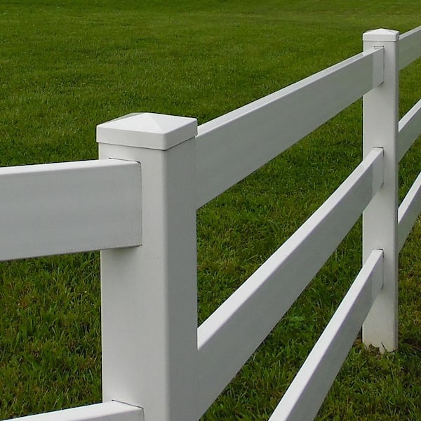 Weatherables 5 in. x 5 in. White Vinyl External Pyramid Post Cap