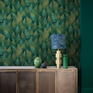 Clarissa Hulse Woodland Fern Emerald Removable Wallpaper