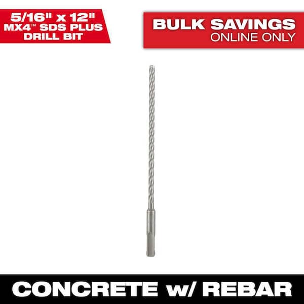 Milwaukee 5/16 in. x 12 in. 4-Cutter SDS-PLUS Carbide Drill Bit